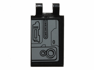 Tile, Modified 2 x 3 with 2 Clips with SW Machinery Pattern Model Right Side (Sticker) - Set 75018