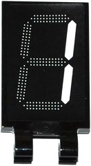 Tile, Modified 2 x 3 with 2 Clips with White Digital Number 1 Pattern (Sticker) - Set 60080