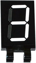 Tile, Modified 2 x 3 with 2 Clips with White Digital Number 3 Pattern (Sticker) - Set 60080