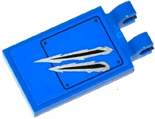 Tile, Modified 2 x 3 with 2 Clips with Hatch and 2 Claw Scratch Marks Pattern (Sticker) - Set 75918