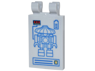 Tile, Modified 2 x 3 with 2 Clips with Diagram of Sweep the Robot with Power Controls and Battery Indicator Pattern (Sticker) - Set 70620
