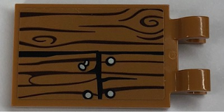 Tile, Modified 2 x 3 with 2 Clips with Wood Grain and 4 Nails Pattern (Sticker) - Set 21310