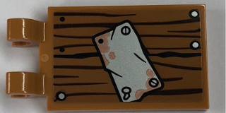 Tile, Modified 2 x 3 with 2 Clips with Worn Plate Pattern (Sticker) - Set 21310