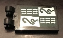 Tile, Modified 2 x 3 with 2 Clips with Slytherin Banner Pattern (Sticker) - Set 71043