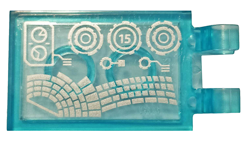 Tile, Modified 2 x 3 with 2 Clips with Keyboard and Graphics with Number 15 Pattern (Sticker) - Set 76125