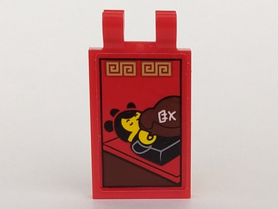 Tile, Modified 2 x 3 with 2 Clips with Female Minifigure Pattern (Sticker) - Set 70617