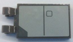 Tile, Modified 2 x 3 with 2 Clips with Light Bluish Gray Rectangle with Black Line and Dark Bluish Gray Square Pattern Model Left Side (Sticker) - Set 75025