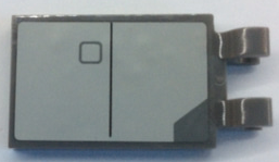 Tile, Modified 2 x 3 with 2 Clips with Light Bluish Gray Rectangle with Black Line and Dark Bluish Gray Square Pattern Model Right Side (Sticker) - Set 75025