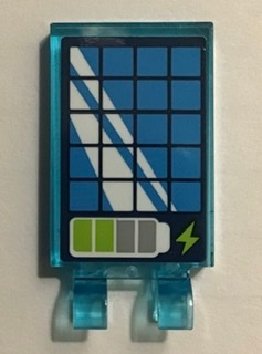 Tile, Modified 2 x 3 with 2 Clips with Solar Panel and Battery Power Indicator Pattern (Sticker) - Set 41307