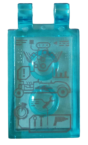 Tile, Modified 2 x 3 with 2 Clips with Gears, Hot Rod and Tools Pattern (Sticker) - Set 76167