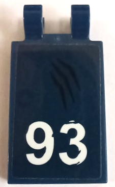 Tile, Modified 2 x 3 with 2 Open O Clips with Black Claw Marks and White '93' Pattern Model Right Side (Sticker) - Set 75940