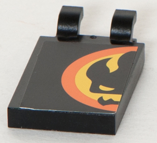 Tile, Modified 2 x 3 with 2 U Clips with Agents Dr. Inferno Logo Pattern Right Half (Sticker) - Set 8630