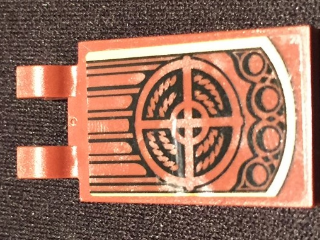 Tile, Modified 2 x 3 with 2 U Clips with Ornamented Chair Back Pattern (Sticker) - Set 9474