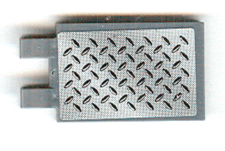 Tile, Modified 2 x 3 with 2 Clips with Tread Plate Pattern (Sticker) - Set 8134