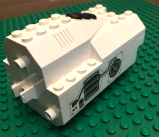 Electric, Light & Sound Rocket Engine, Battery Box with White Cover with Fan, Piping and Vents Pattern on Both Sides (Stickers) - Set 6454