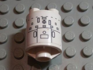 Brick, Round 2 x 2 x 2 Robot Body with Gray Squares, Black Lines and Circles Pattern on Both Sides (Stickers) - Set 7467