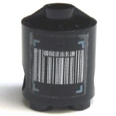 Brick, Round 2 x 2 x 2 Robot Body with Sand Blue Brackets and Barcode Pattern on Both Sides (Stickers) - Set 7703