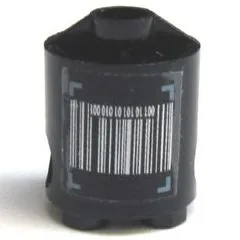 Brick, Round 2 x 2 x 2 Robot Body with Sand Blue Brackets and Barcode Pattern on Both Sides (Stickers) - Set 7703