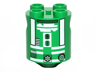 Brick, Round 2 x 2 x 2 Robot Body with Black Lines and White Pattern (R3-D5)