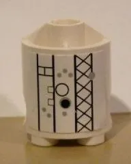 Brick, Round 2 x 2 x 2 Robot Body with Gray Dots, Black Lattice, Squares, and Circles Pattern (Sticker) - Set 7467