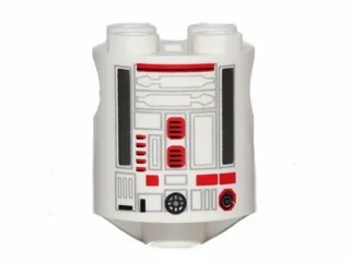 Brick, Round 2 x 2 x 2 Robot Body with Red and Silver Pattern (R4-G0)