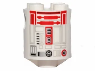 Brick, Round 2 x 2 x 2 Robot Body with Red Pattern