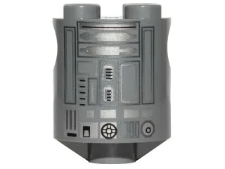 Brick, Round 2 x 2 x 2 Robot Body with Silver Lines Pattern (R3-S1, R2-BHD)