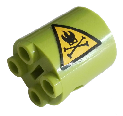 Brick, Round 2 x 2 x 2 Robot Body with Agents Dr. Inferno Logo and Crossed Bones Pattern Model Left Side (Sticker) - Set 8969