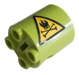 Brick, Round 2 x 2 x 2 Robot Body with Agents Dr. Inferno Logo and Crossed Bones Pattern Model Left Side (Sticker) - Set 8969