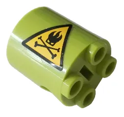 Brick, Round 2 x 2 x 2 Robot Body with Agents Dr. Inferno Logo and Crossed Bones Pattern Model Right Side (Sticker) - Set 8969