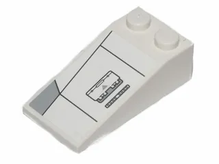 Slope 18 4 x 2 with Black Lines and Light Bluish Gray Hull Plates Pattern 1 Model Left (Sticker) - Set 75003