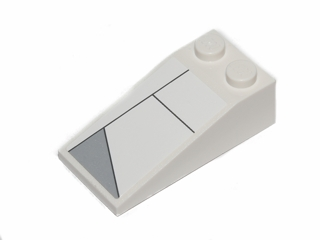 Slope 18 4 x 2 with Black Lines and Light Bluish Gray Hull Plates Pattern 3 (Sticker) - Set 75003