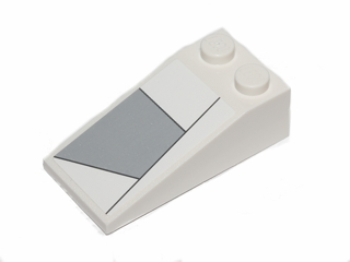 Slope 18 4 x 2 with Black Lines and Light Bluish Gray Hull Plates Pattern 2 (Sticker) - Set 75003