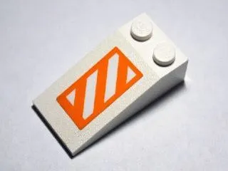 Slope 18 4 x 2 with Orange and White Danger Stripes Pattern (Sticker) - Set 10129