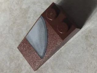 Slope 18 4 x 2 with Gray Quarter Circle Window Pattern Model Left Side  (Sticker) - Set 7752