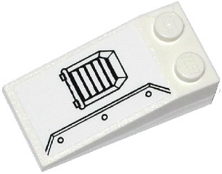 Slope 18 4 x 2 with Air Vent and Riveted Metal Plate Pattern Model Left Side (Sticker) - Set 75918