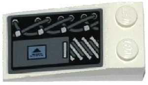 Slope 18 4 x 2 with Cables and Worm Screw Pattern (Sticker) - Set 70223