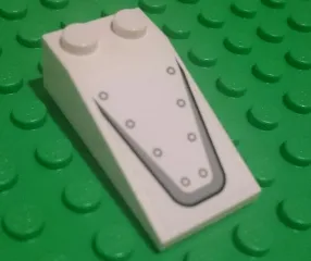 Slope 18 4 x 2 with SW Tank Armor Plate with 8 Rivets and Black and Light Bluish Gray Curved Stripe Pattern (Sticker) - Set 75182