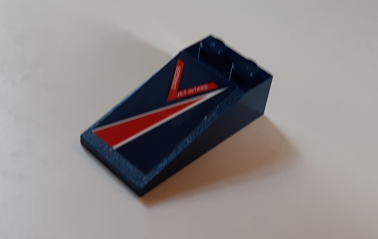 Slope 18 4 x 2 with Red Lightning and 'Danger Jet Intake' Pattern Model Right Side (Sticker) - Set 60177