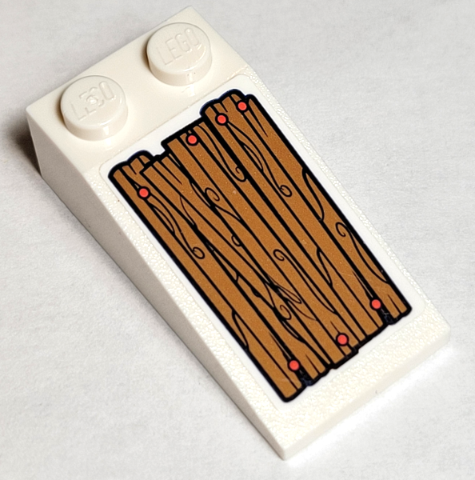 Slope 18 4 x 2 with 4 Wood Grain Boards and Coral Nails Pattern Model Left Side (Sticker) - Set 41380
