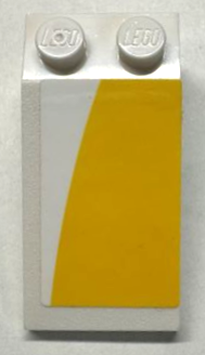 Slope 18 4 x 2 with Yellow Curved Panel Pattern Model Right Side (Sticker) - Set 75181