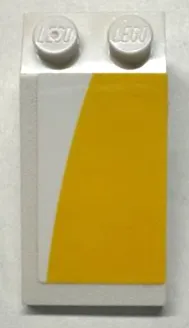 Slope 18 4 x 2 with Yellow Curved Panel Pattern Model Right Side (Sticker) - Set 75181