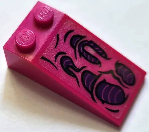 Slope 18 4 x 2 with Black and Dark Purple Skin and Flesh Pattern Model Left Side (Sticker) - Set 80010