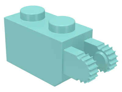 Hinge Brick 1 x 2 Locking with 2 Fingers Vertical End