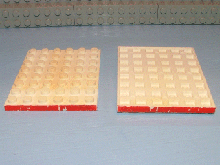 Plate 6 x 8 with Waffle Bottom with Red Line on 1 Short Edge Pattern