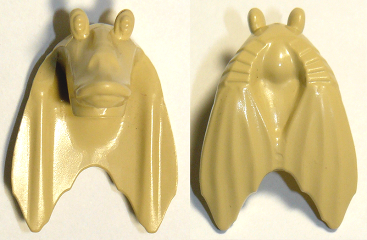 Minifigure, Head, Modified SW Gungan Split Eyes Plain