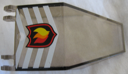 Windscreen 7 x 4 x 1 2/3 with Locking Dual 2 Fingers with Fire Logo Badge and White Chevrons Pattern (Sticker) - Set 7238