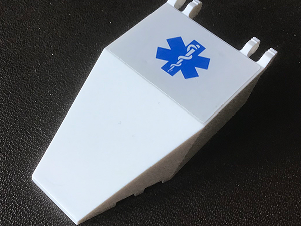 Windscreen 7 x 4 x 1 2/3 with Locking Dual 2 Fingers with Blue EMT Star of Life Pattern (Sticker) - Set 2064