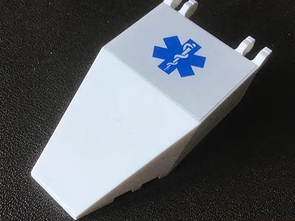 Windscreen 7 x 4 x 1 2/3 with Locking Dual 2 Fingers with Blue EMT Star of Life Pattern (Sticker) - Set 2064