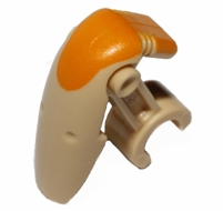 Minifigure, Head, Modified Mechanical (SW Battle Droid) with Orange Insignia Pattern